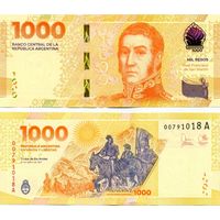 Аргентина 1000 песо 2023 год UNC