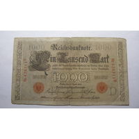 Германия Ro45a. 1000 марок 1910 г. (Печать красная. 6 цифр в номере. ) РЕДКОСТЬ