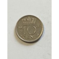 Нидерланды 10 центов 1967