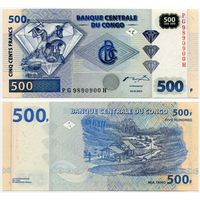 Конго. 500 франков (образца 2002 года, P96B, HdM, UNC)