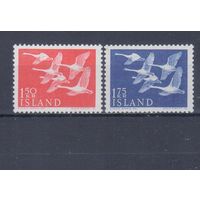 [1730] Исландия 1956. Фауна.Птицы.Лебеди. СЕРИЯ MNH.Кат.8,5 е.
