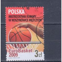 [944] Польша 2009. Спорт.Баскетбол. Одиночный выпуск. Гашеная марка.