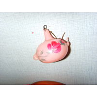 Елочная игрушка СССР . Розовый чайник