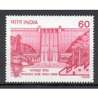 25 лет плотины Бхакры Индия 1988 год серия из 1 марки