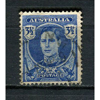 Австралия - 1942/1944 - Король Георг VI 3 1/2P - [Mi.167] - 1 марка. Гашеная.  (Лот 20BU)