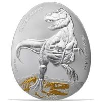 Самоа 2 доллара 2022г. "Динозавр: Тарбозавр". Монета в капсуле; подарочном футляре; номерной сертификат; коробка. СЕРЕБРО 31,10гр.(1 oz).