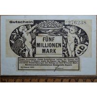 5 миллионов марок 1923 года Германия, Бавария