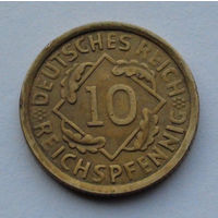 Германия - Веймарская республика 10 рейхсфеннигов. 1924. А