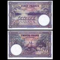 [КОПИЯ] Бельгийское Конго 20 франков 1940г. (Синяя) водяной знак