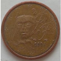 1 евроцент 2004 Франция. Возможен обмен