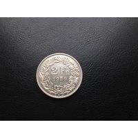 Монета 2 франка Швейцария