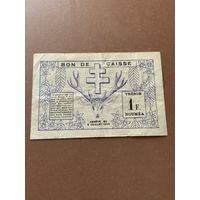 Новая Каледония 1 франк 1942 г. , редкая