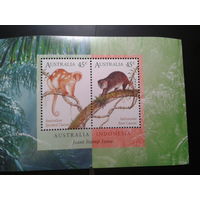 Австралия 1996 обезьяны блок совместный выпуск с Индонезией