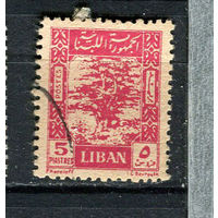 Ливан - 1947/1948 - Дерево 5Pia - [Mi.356] - 1 марка. Гашеная.  (LOT DN28)