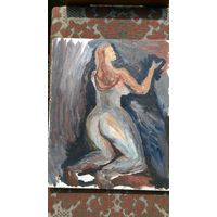 Картина "Женщина" , масло на фанере
