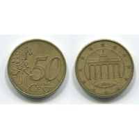 Германия. 50 евроцентов (2002, буква J)