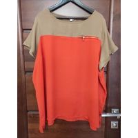 Красивая блуза на 64-66 размер. Wardrobe essentials. Погрули 74 см, длина 76 см. Хорошее состояние. Интересный цвет, насыщенно оранжевый.