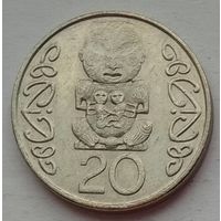 Новая Зеландия 20 пенсов 1990 г.