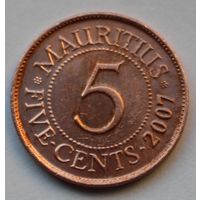 Маврикий 5 центов, 2007 г.