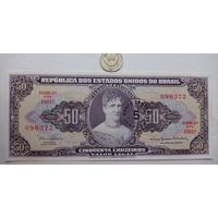 Werty71 Бразилия 50 крузейро 1967  надпечатка 5 сентаво UNC Банкнота