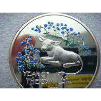 1 доллар 2008 Ниуэ МД Австралии (Перт) Год быка 2009 Восточный календарь Серебро