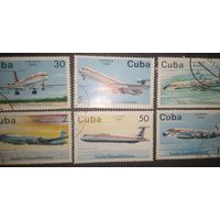 Марки серии Куба самолёты 1988