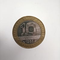 Франция 10 франков 1988 год лот 20 биметал