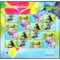 2014 Британские Виргинские острова 1242-1245ZB WWF, Птицы