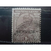 Британская Индия 1922 Король Георг 5 Надпечатка  1 анна