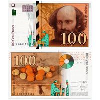 Франция. 100 франков (образца 1998 года, P158, UNC)