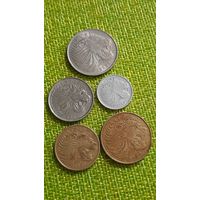 Эфиопия набор 5 монет 1, 5, 10, 25, 50 центов