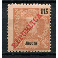 Португальские колонии - Ангола - 1911 - Надпечатка REPUBLICA на 115R - [Mi.97] - 1 марка. MLH.  (Лот 122AO)