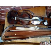 Скрипка 19 век. 77см футляр, 58см скрипка