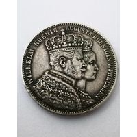1 талер 1861 год. "Коронация Вильгельма I и Августы" Королевство Пруссия