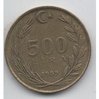 ТУРЕЦКАЯ РЕСПУБЛИКА  500 ЛИР  1989