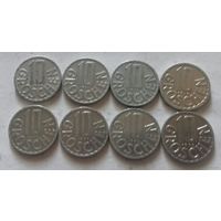 10 грошей, Австрия 1959, 1974, 1975, 1979, 1990,1991, 1993, 1996 г.