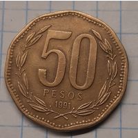 Чили 50 песо 1991г.km219.2