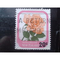 Новая Зеландия 1980 Роза, надпечатка 20с