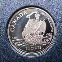 Канада 10 центов 1997 серебро, пруф .М-6