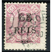 Португальские колонии - Кабо-Верде - 1902 - Надпечатка нового номинала 65 REIS на 10R - [Mi.61] - 1 марка. Гашеная.  (Лот 132AO)