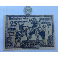 Werty71 Германия 25 пфеннингов 1921 Wittgensdorf нотгельд UNC банкнота