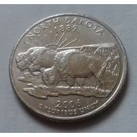 25 центов, квотер США, штат Северная Дакота, P