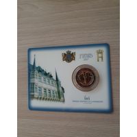 Монета Люксембург 2 евро 2017 Великий герцог Вильгельм III BU БЛИСТЕР
