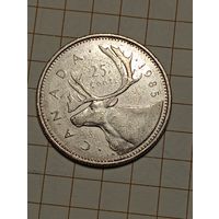 Канада 25 центов 1985 года .