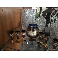 Набор бокалов богемское стекло роспись золотом