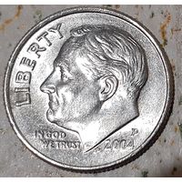 США 1 дайм, 2004 Roosevelt Dime Отметка монетного двора: "P" - Филадельфия (14-9-1)