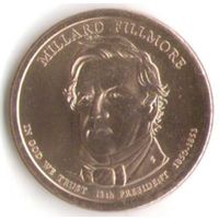 1 доллар США 2010 год 13-й Президент Миллард Филлмор _состояние аUNC