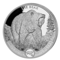 Конго 20 франков 2022 " Медведь" монета серебро