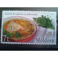 Молдова 2014 гастрономия концевая марка Михель-3,5 евро гаш