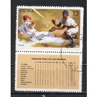 Чемпионат по бейсболу Куба 1969 год серия из 1 марки с купоном